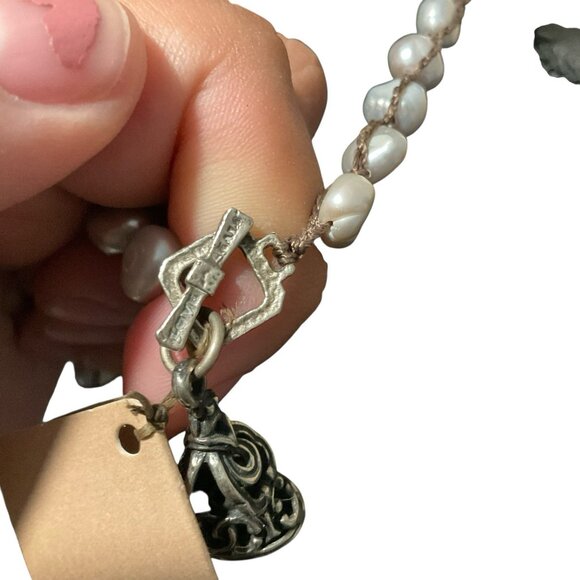 Love Heals Pearl Charm Statement Necklace With Crystal Pendant - Picture 10 of 10